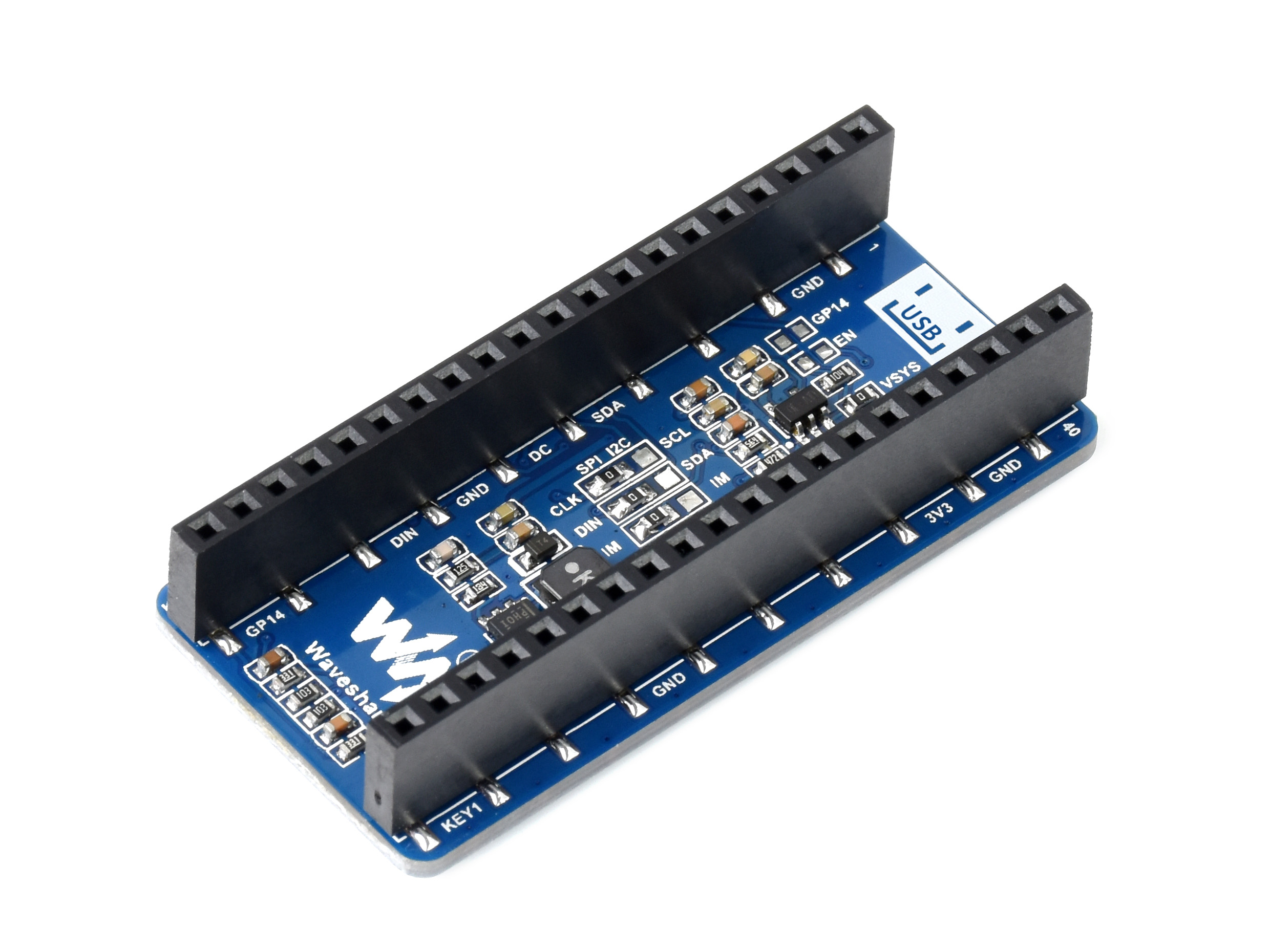1,3-Zoll-OLED-Displaymodul für Raspberry Pi Pico, 64×128, SPI/I2C